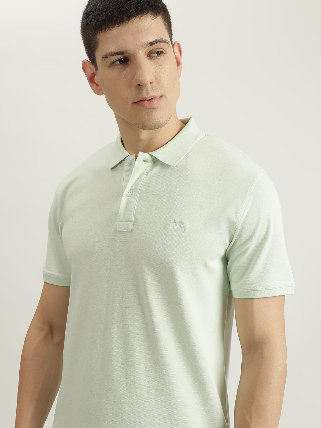 Lindbergh Men Green Solid Polo Collar Short Sleeves Tshirt