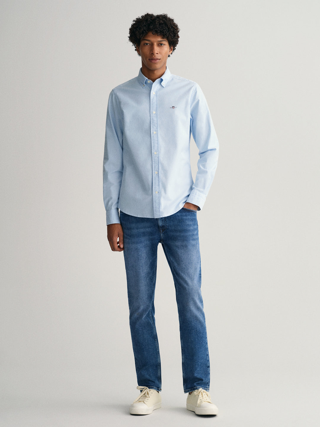 Gant Men Blue Collar Solid Shirt