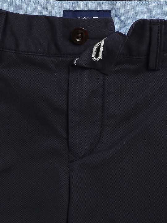 Gant Boys Navy Blue Solid Chinos Trouser