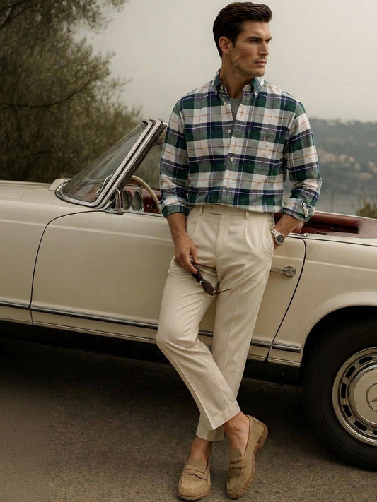 Gant Men Green Checks Collar Shirt