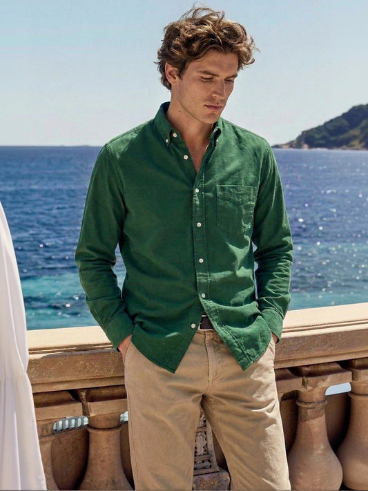 Gant Men Green Solid Collar Shirt