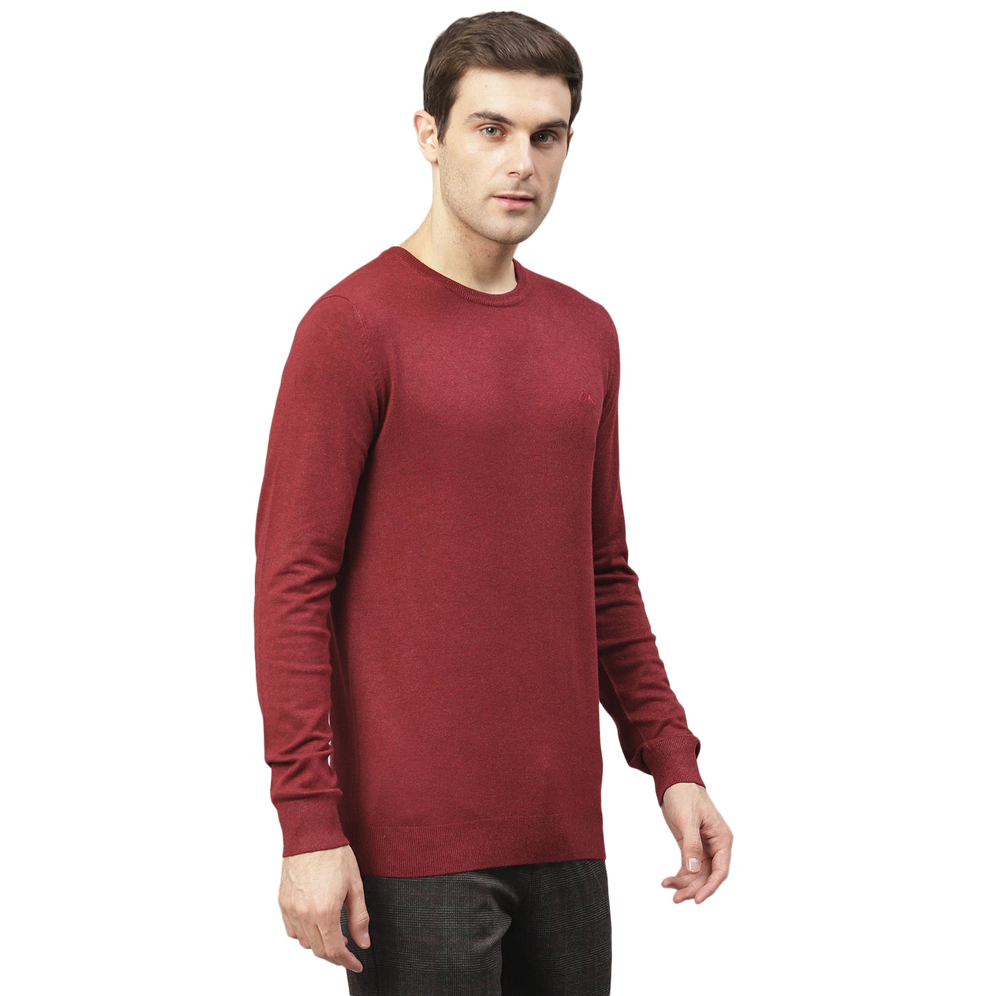 Lindbergh Men Red Solid Round Neck Sweater