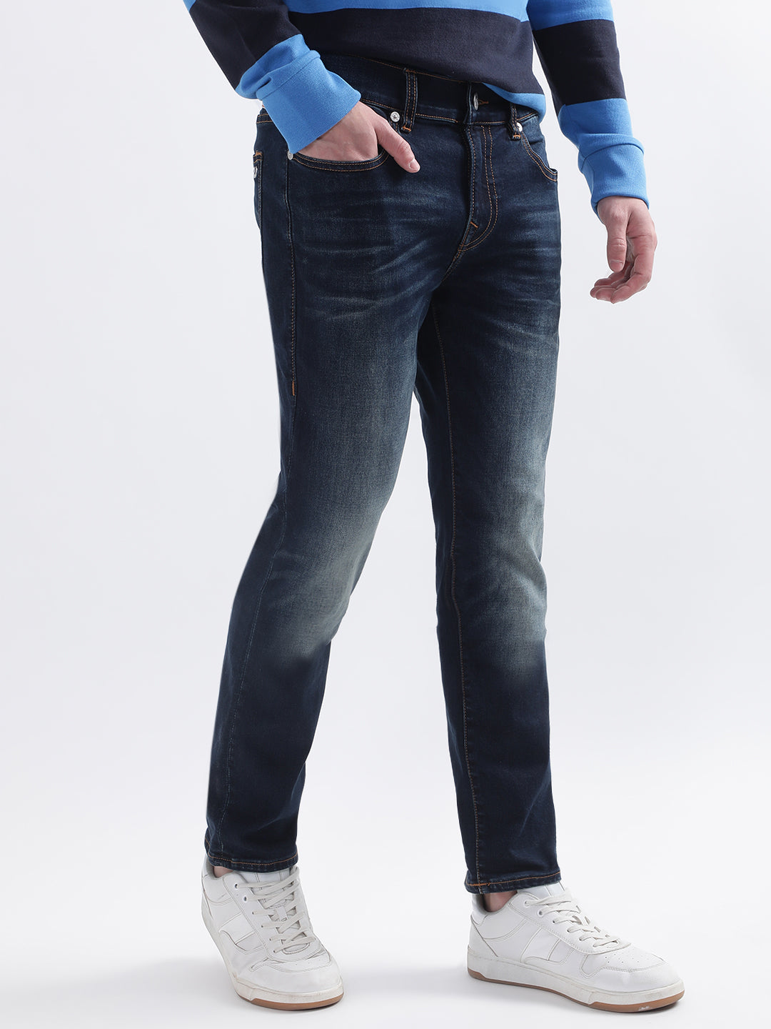 True Religion Metal Horseshoe Skinny Light Blue Mid Rise Jeans