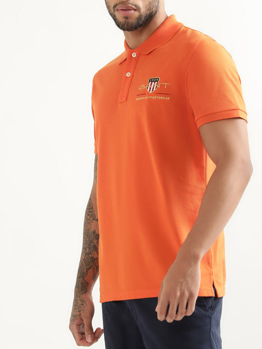 Gant Orange Logo Regular Fit Polo T-Shirt