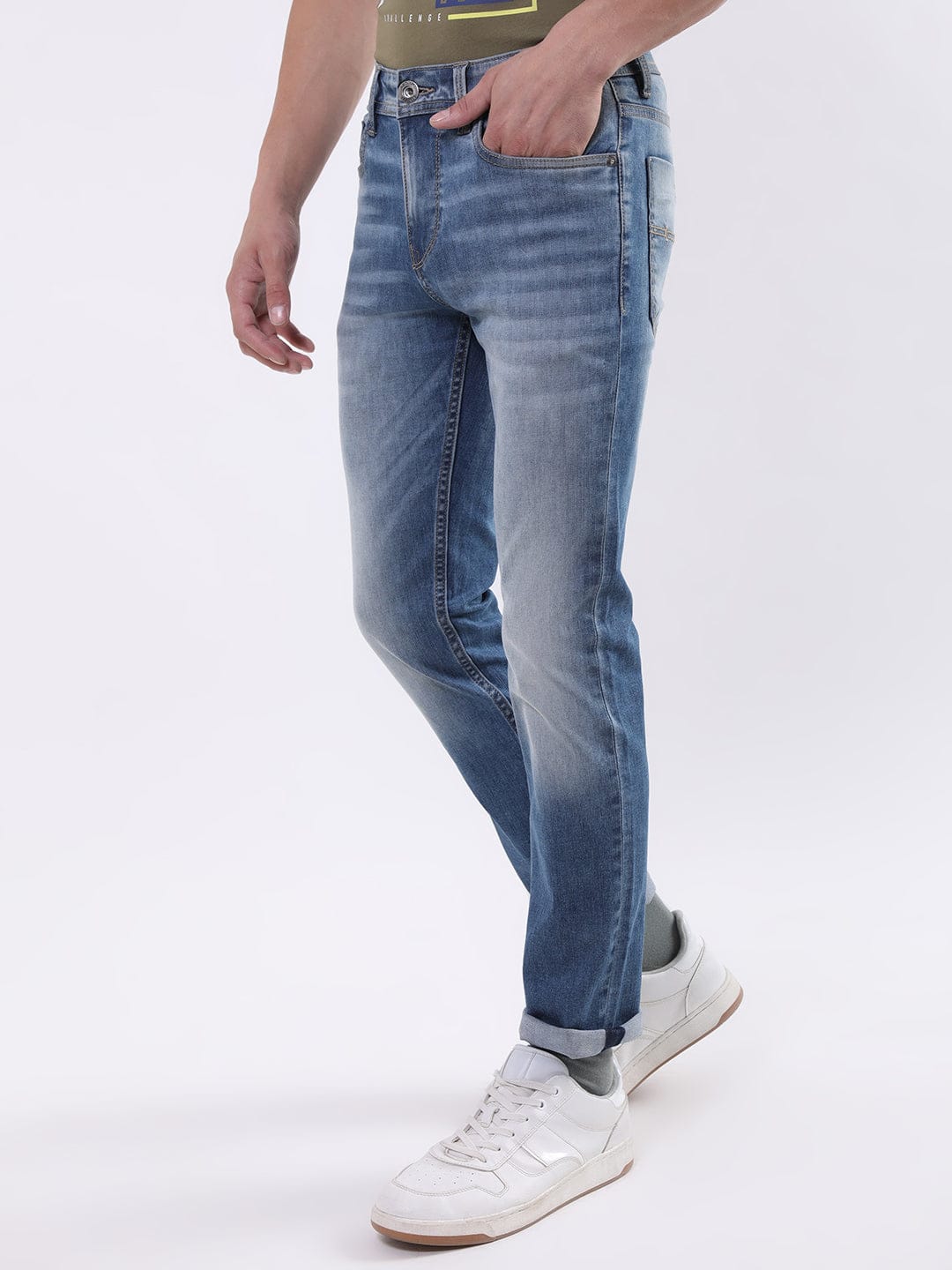 Iconic Men Blue Skinny Fit Jeans