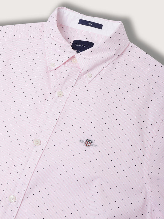 Gant Comfort Slim Fit Micro Ditsy Printed Button-Down Collar Cotton Casual Shirt