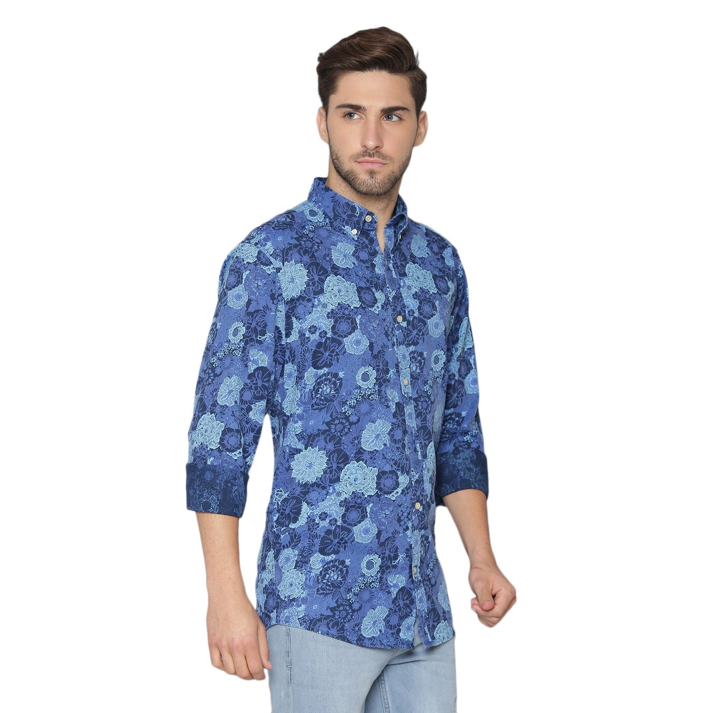 Gant Blue Printed Regular Fit Shirt