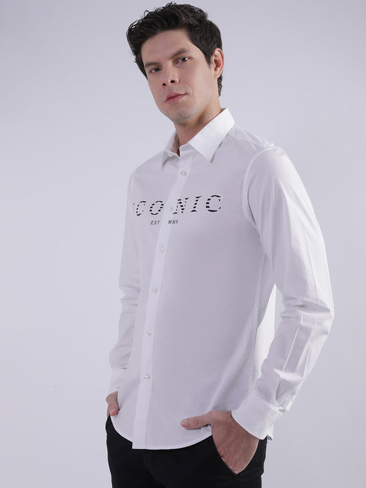Iconic White Logo Regular Fit Shirt