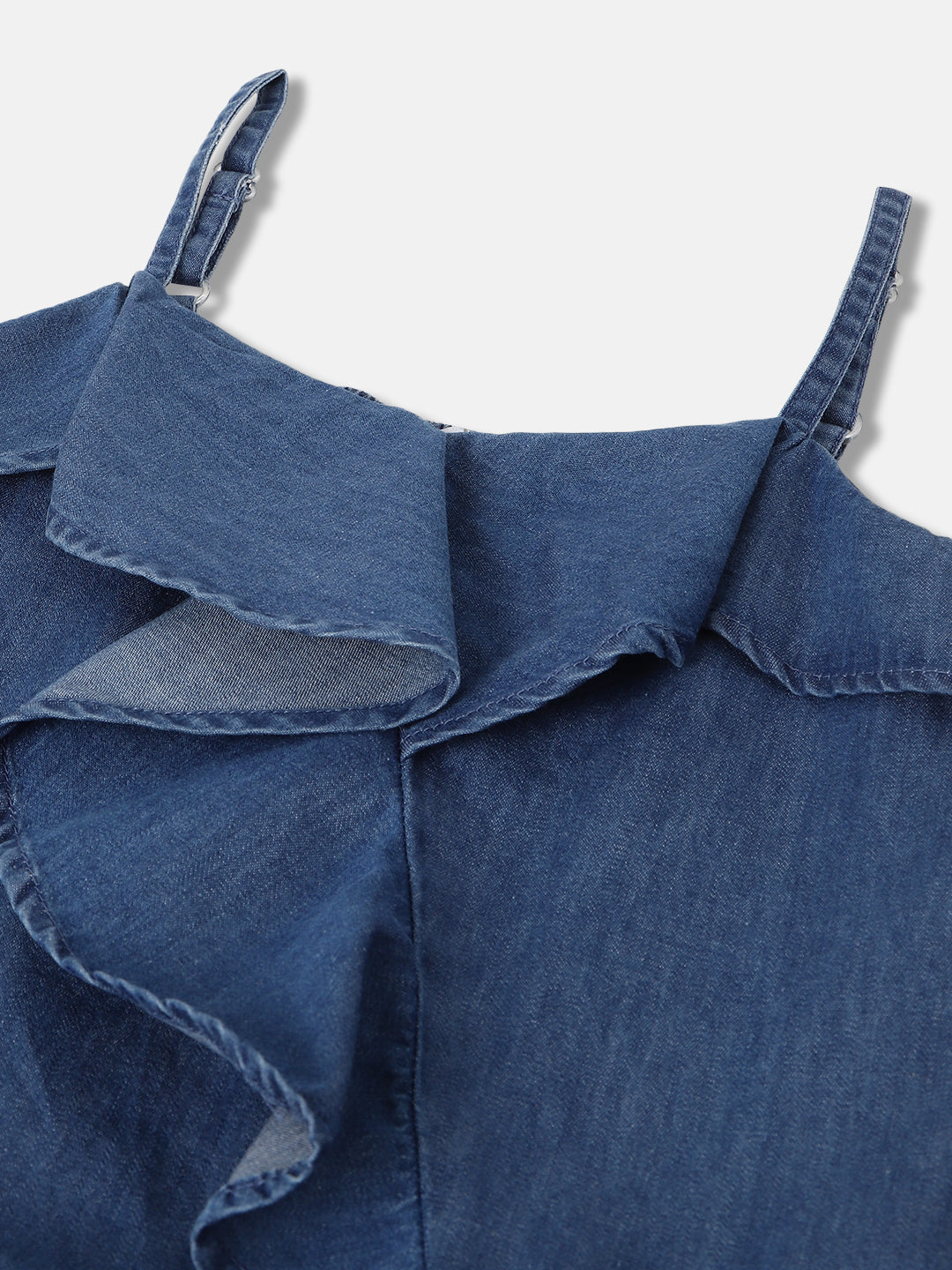 Elle Kids Girls Blue Solid Shoulder Straps Sleeveless Top