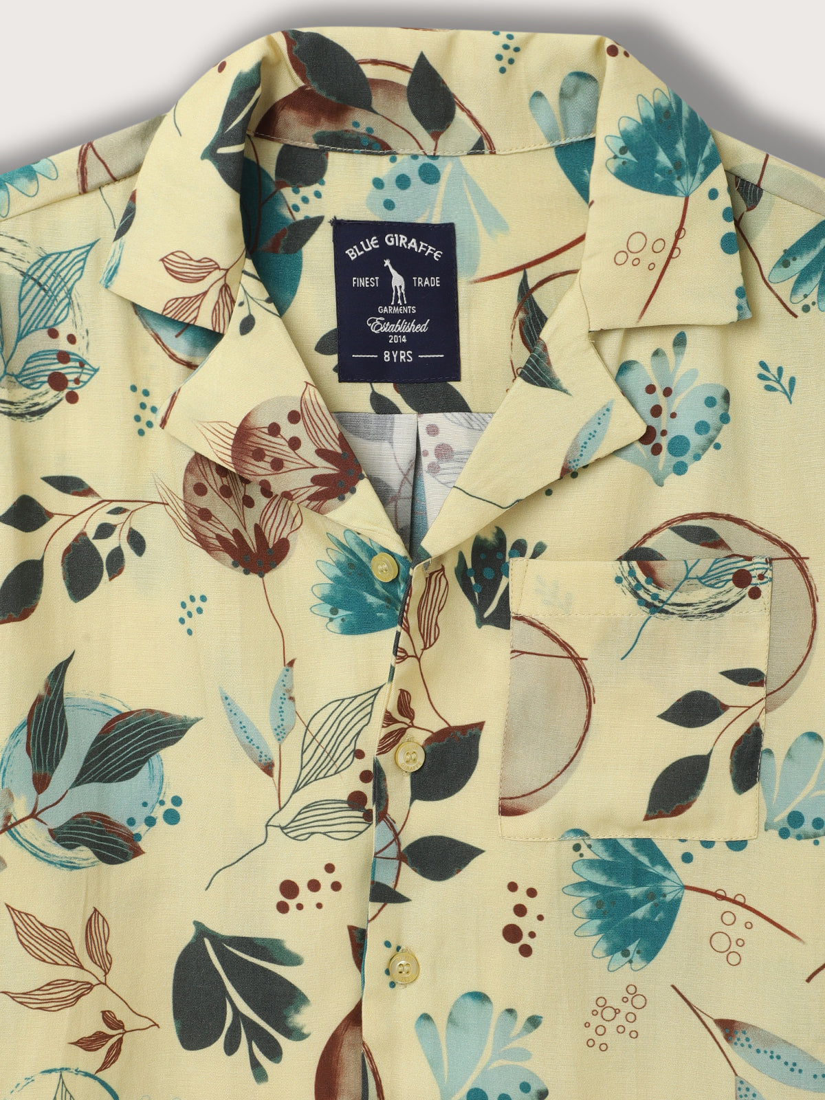 Blue Giraffe Kids Neo Lime Fashion Printed Regular Fit Shirt