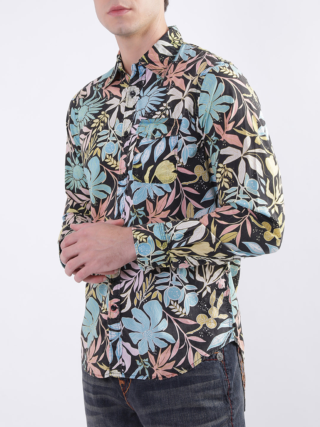 True Religion Multi Fashion Floral Print Regular Fit Shirt