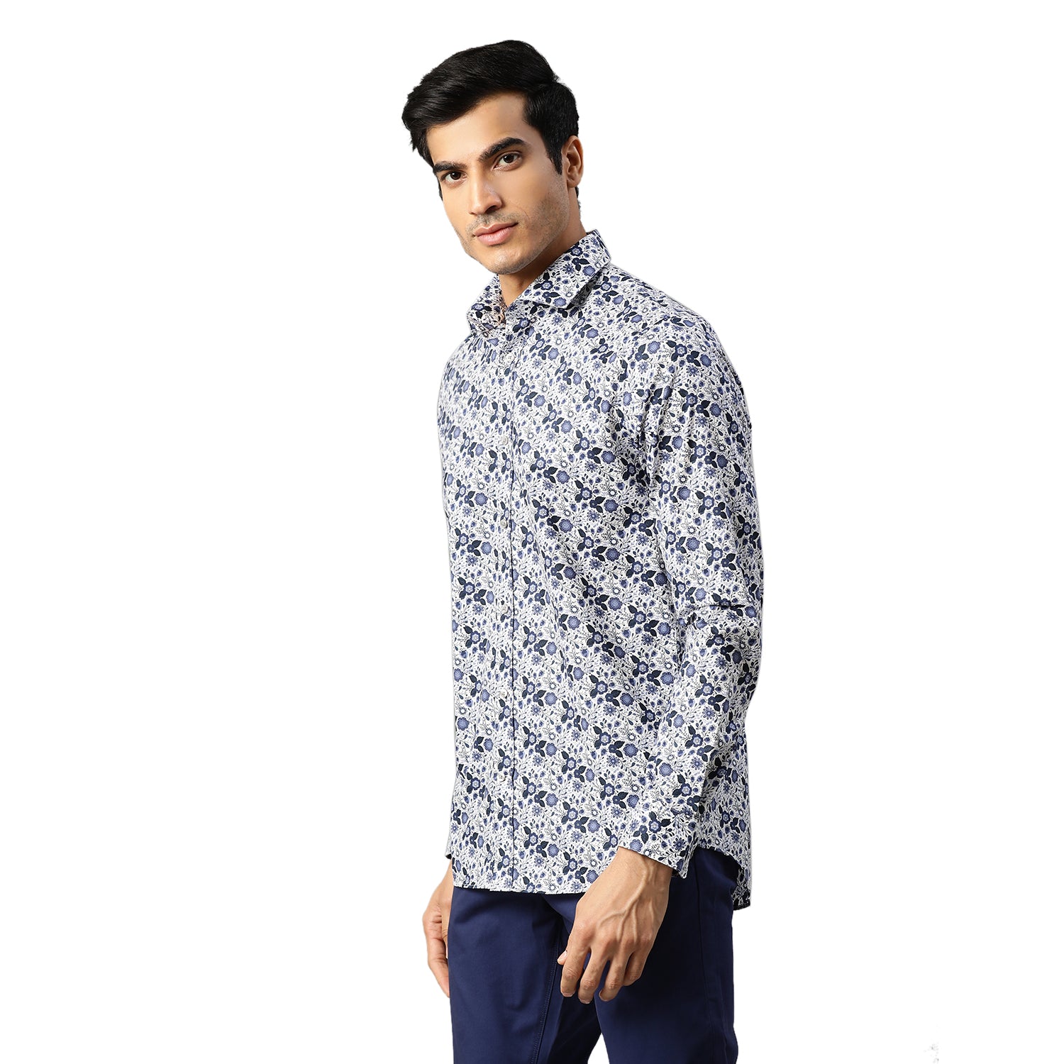 Matinique Men Navy Printed Collar Shirt