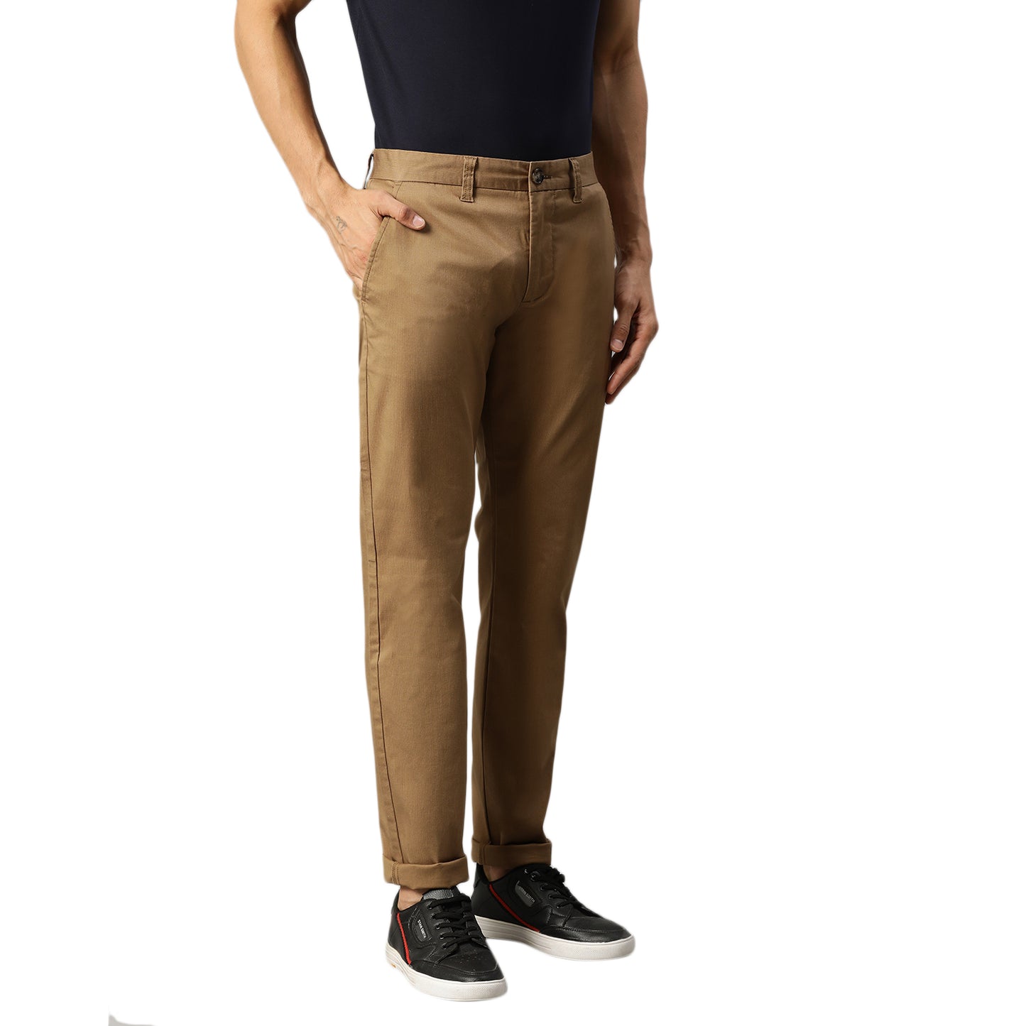 Matinique Men Khaki Solid Slim Fit Trouser