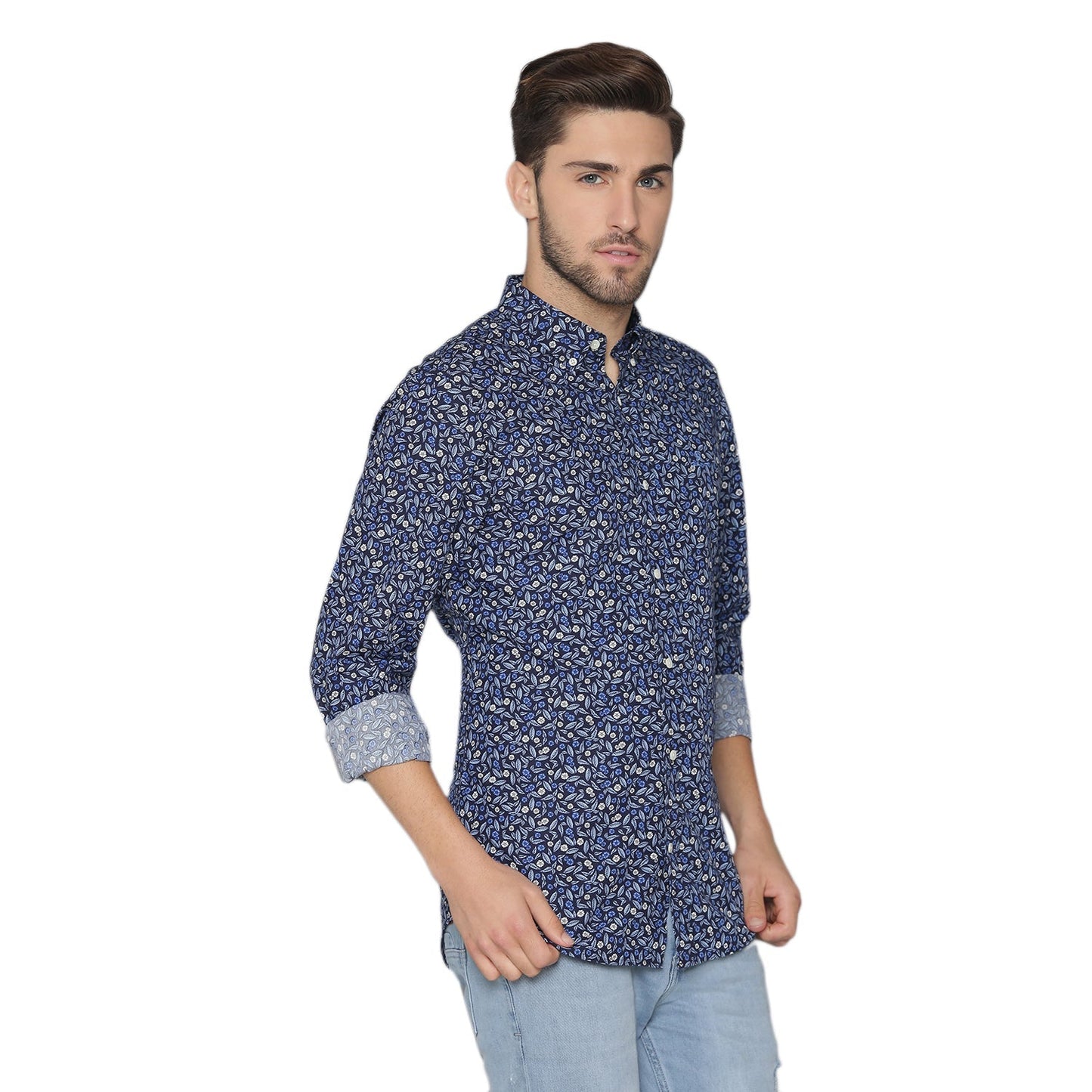 Gant Blue Printed Slim Fit Shirt