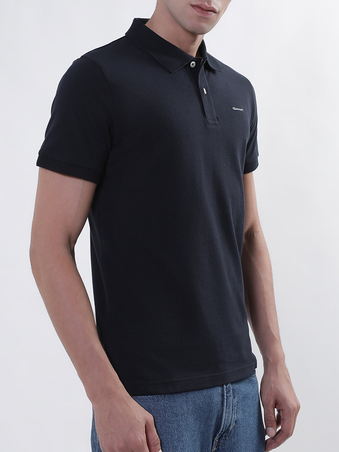 Gant Black Regular Fit Polo T-Shirt
