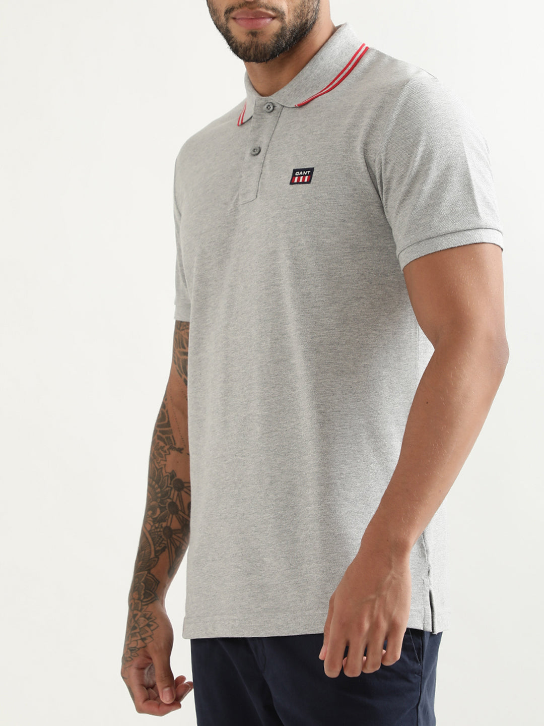 Gant Grey Regular Fit Polo T-Shirt
