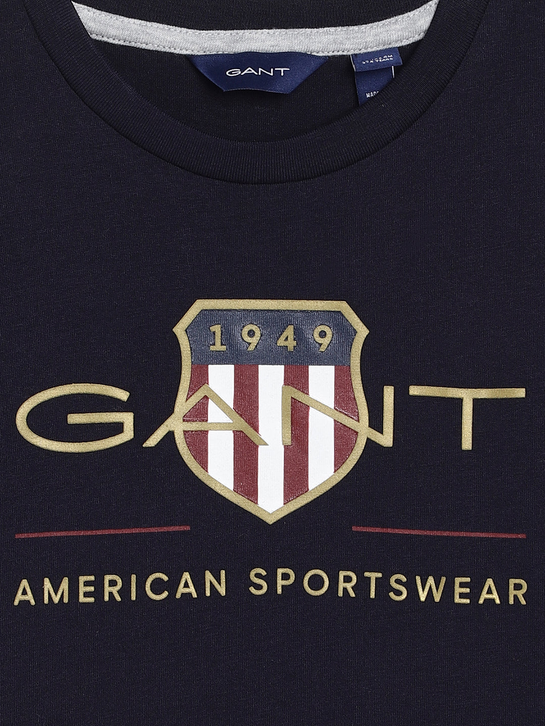Gant Boys Grey Typography Printed Cotton T-shirt