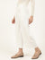 Centre Stage Women White Solid Straight Fit Trouser