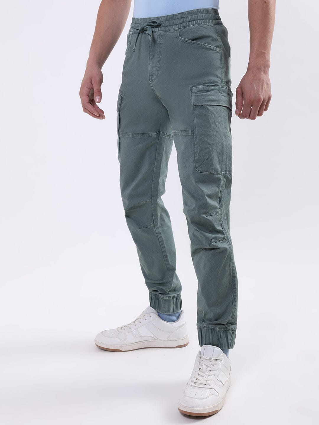 Iconic Men Green Regular Fit Cargo Trouser