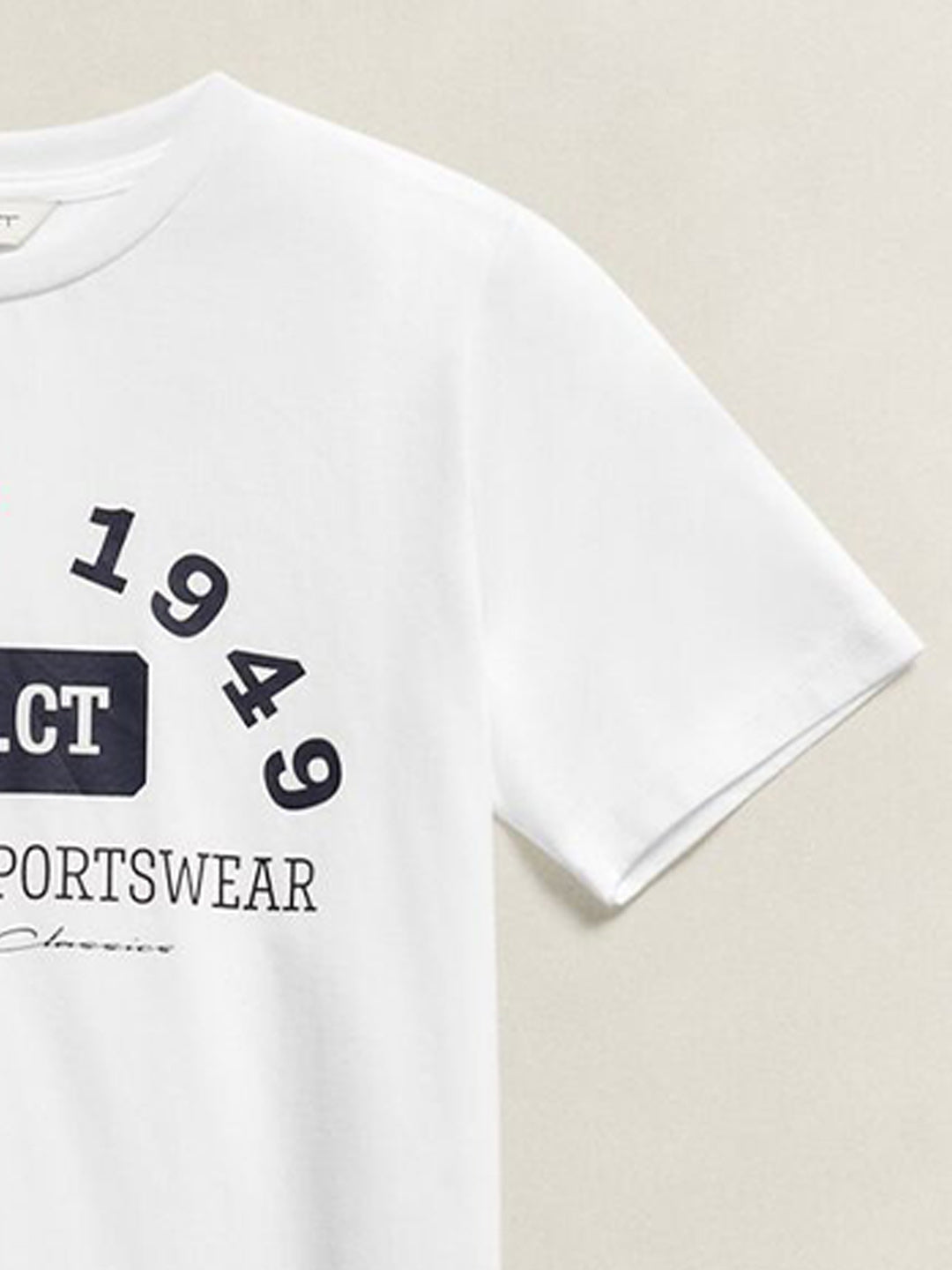 Gant Boys Cotton White Graphic T-Shirt