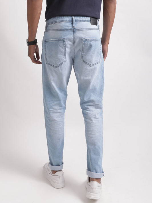 Lindbergh Men Blue Solid Tapered Fit Jeans