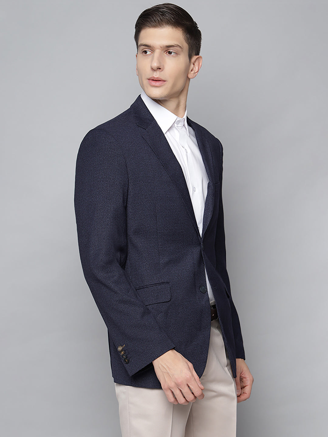 Lindbergh Men Navy Printed Collar Blazer