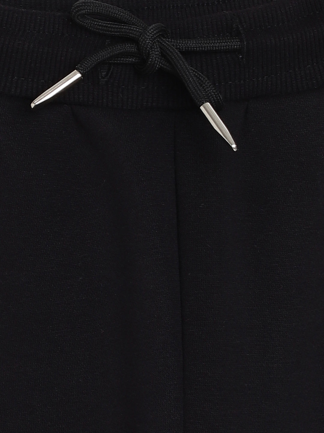 Elle Kids Girls Black Self-Design Regular Fit Sweatpant
