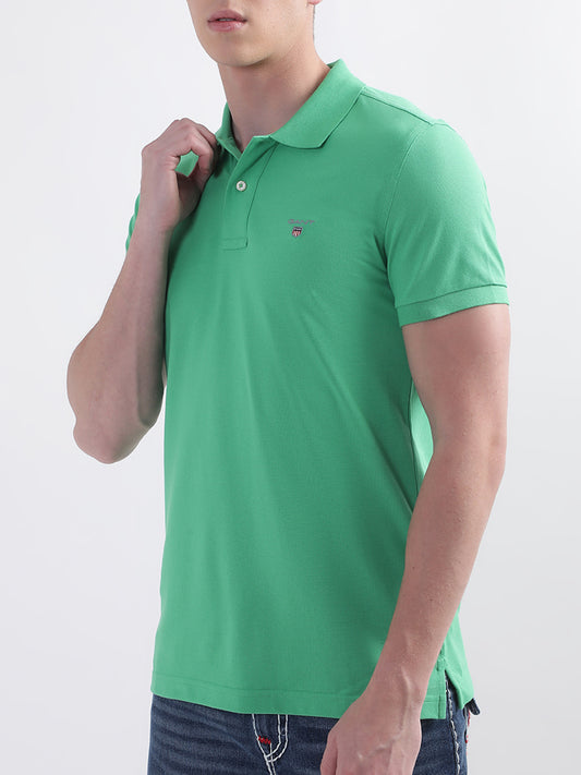 Gant Green Original Rugger Slim Fit Pique Polo T-Shirt