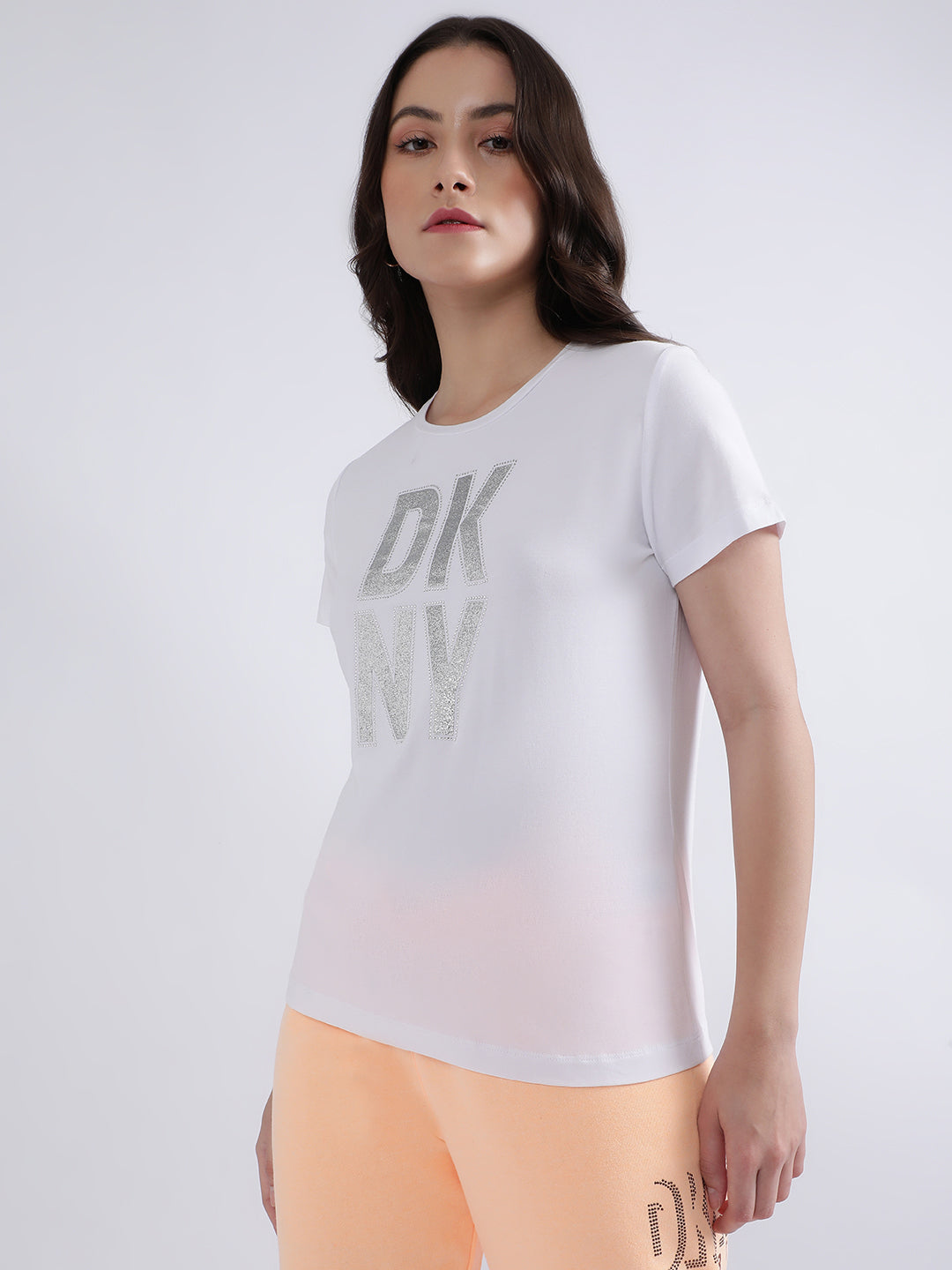 Dkny White Fashion Logo Regular Fit T-Shirt