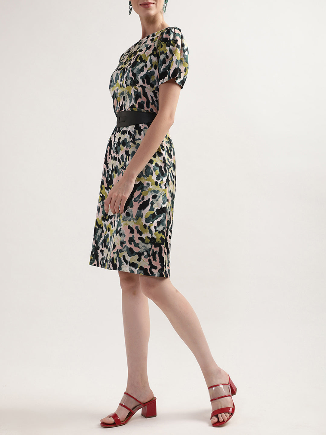 Centre Stage Women Multi Printed Round Neck Dress