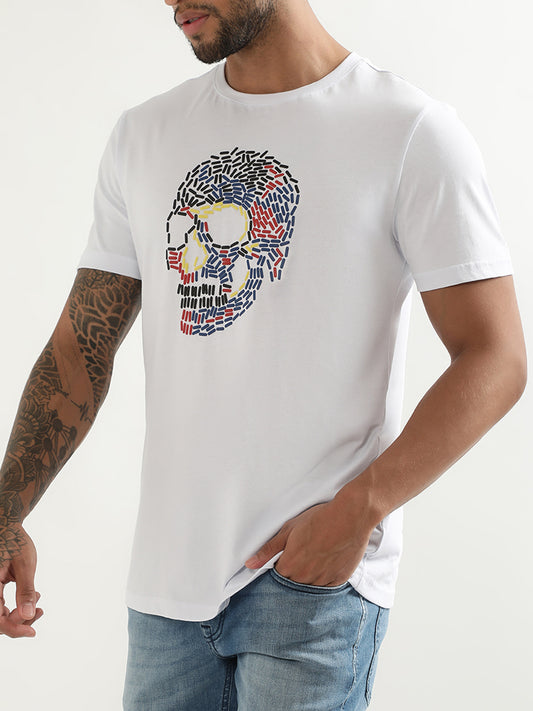 Antony Morato White Printed Slim Fit T-Shirt