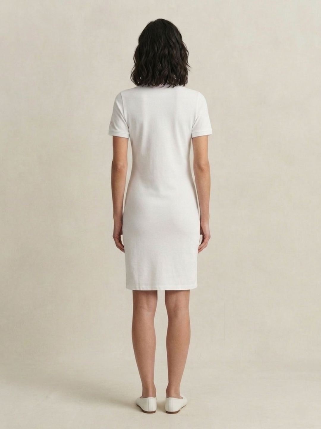 Gant Women White Solid Stretchable Slim Fit Dress