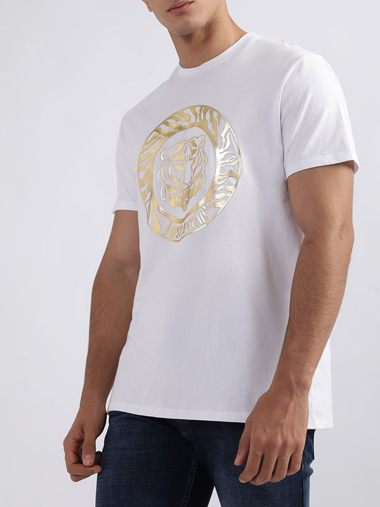 Just Cavalli White Fashion Logo Slim Fit T-Shirt