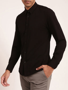 Antony Morato Men Black Solid Casual Shirt