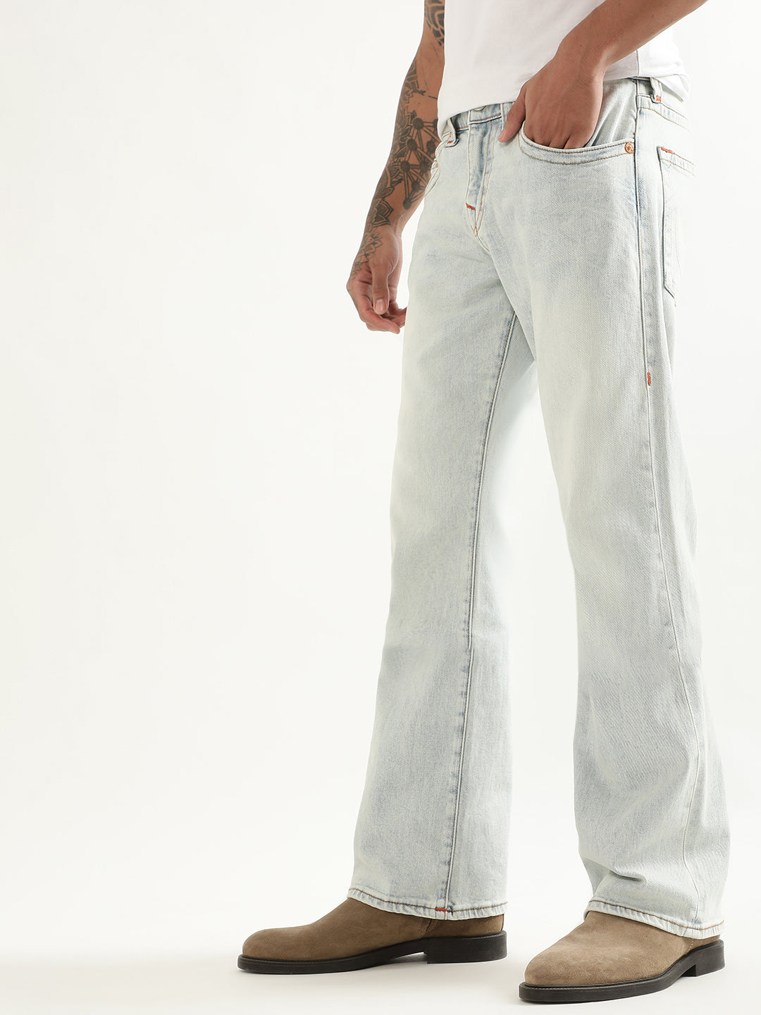 True Religion Men Bootcut Mid-Rise Heavy Fade Jeans