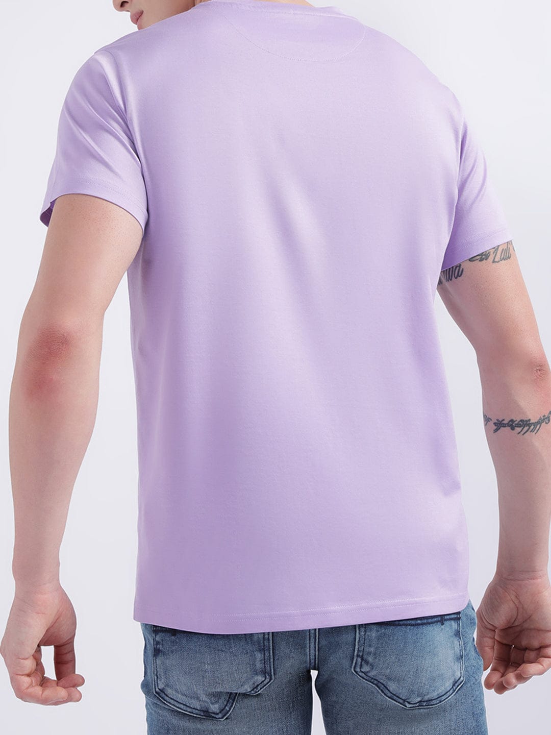 Iconic Men Purple Crew Neck Tshirt