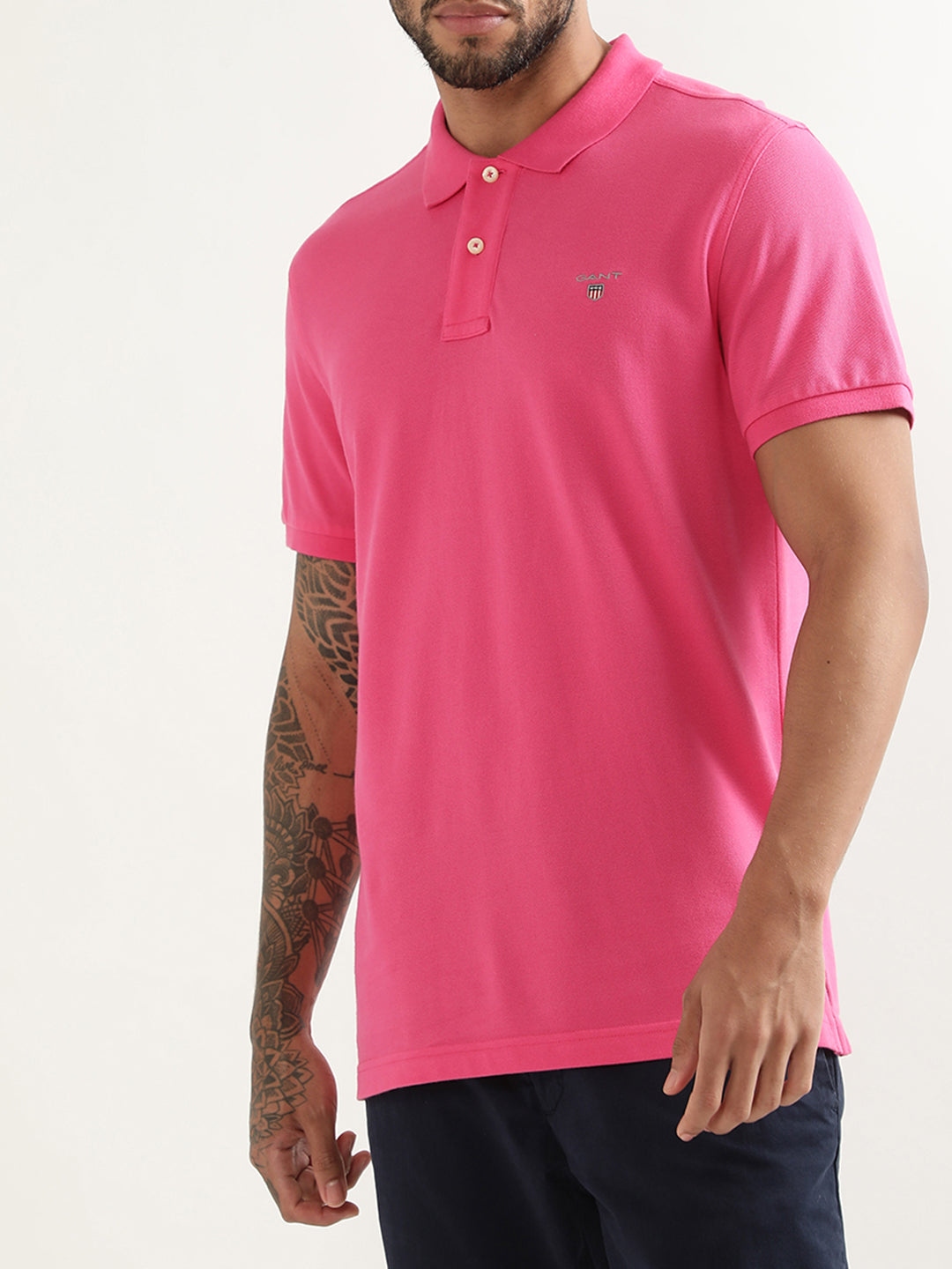 Gant Pink Original Regular Fit Pique Polo T-Shirt