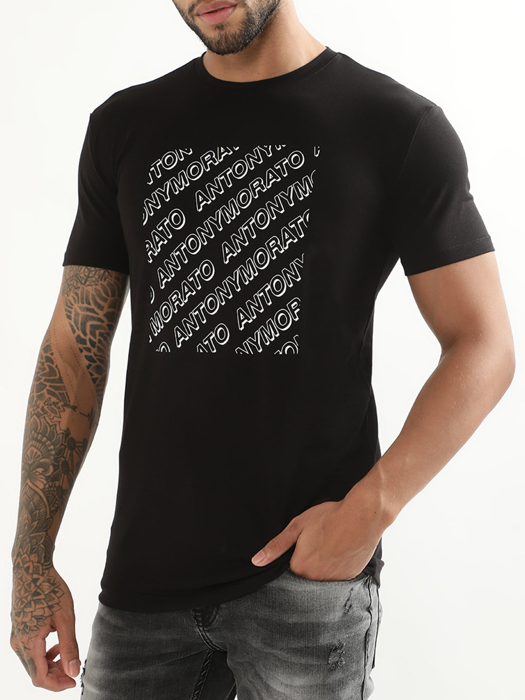 Antony Morato Black Logo Slim Fit T-Shirt