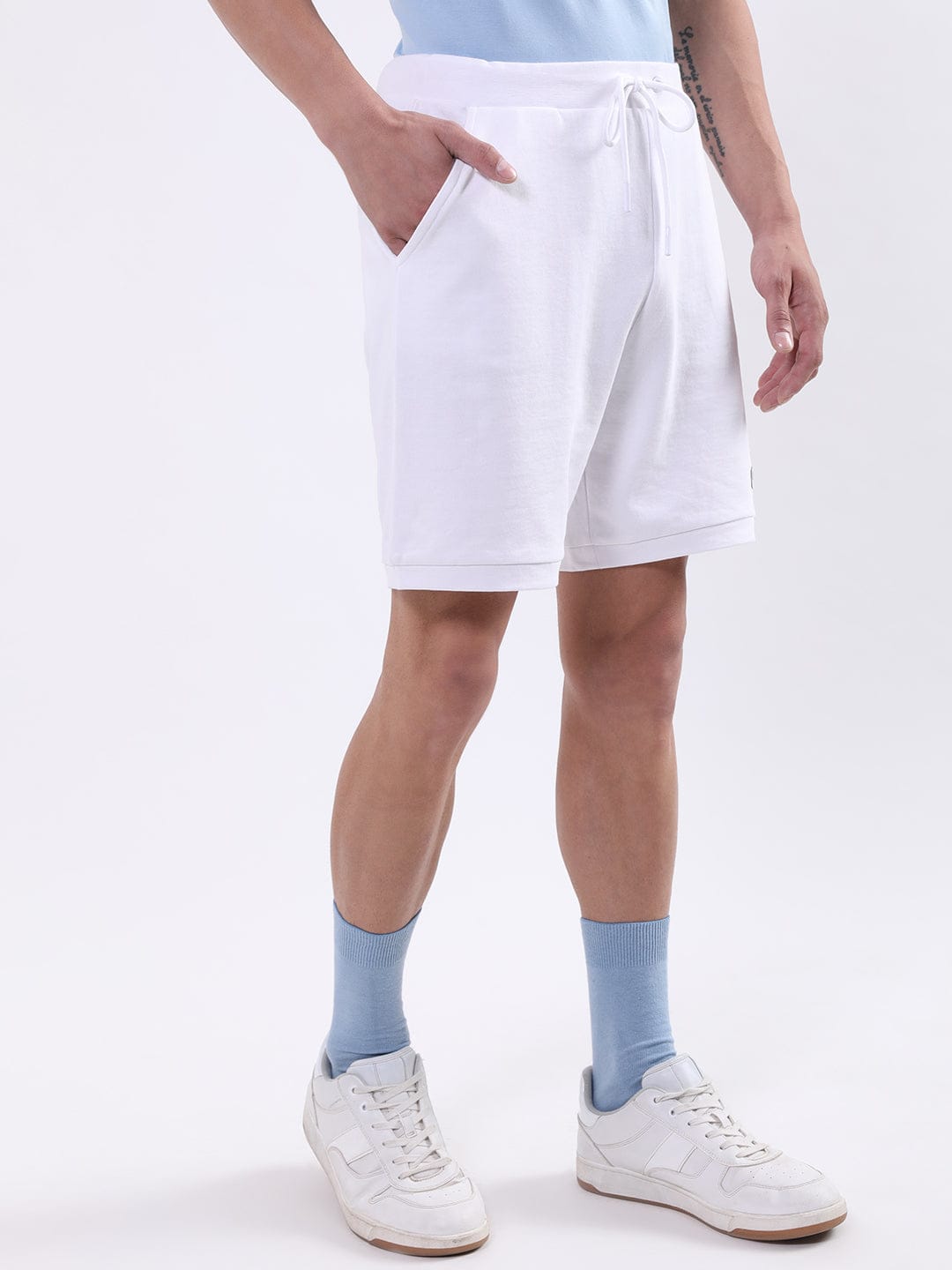 Iconic Men White Regular Fit Shorts