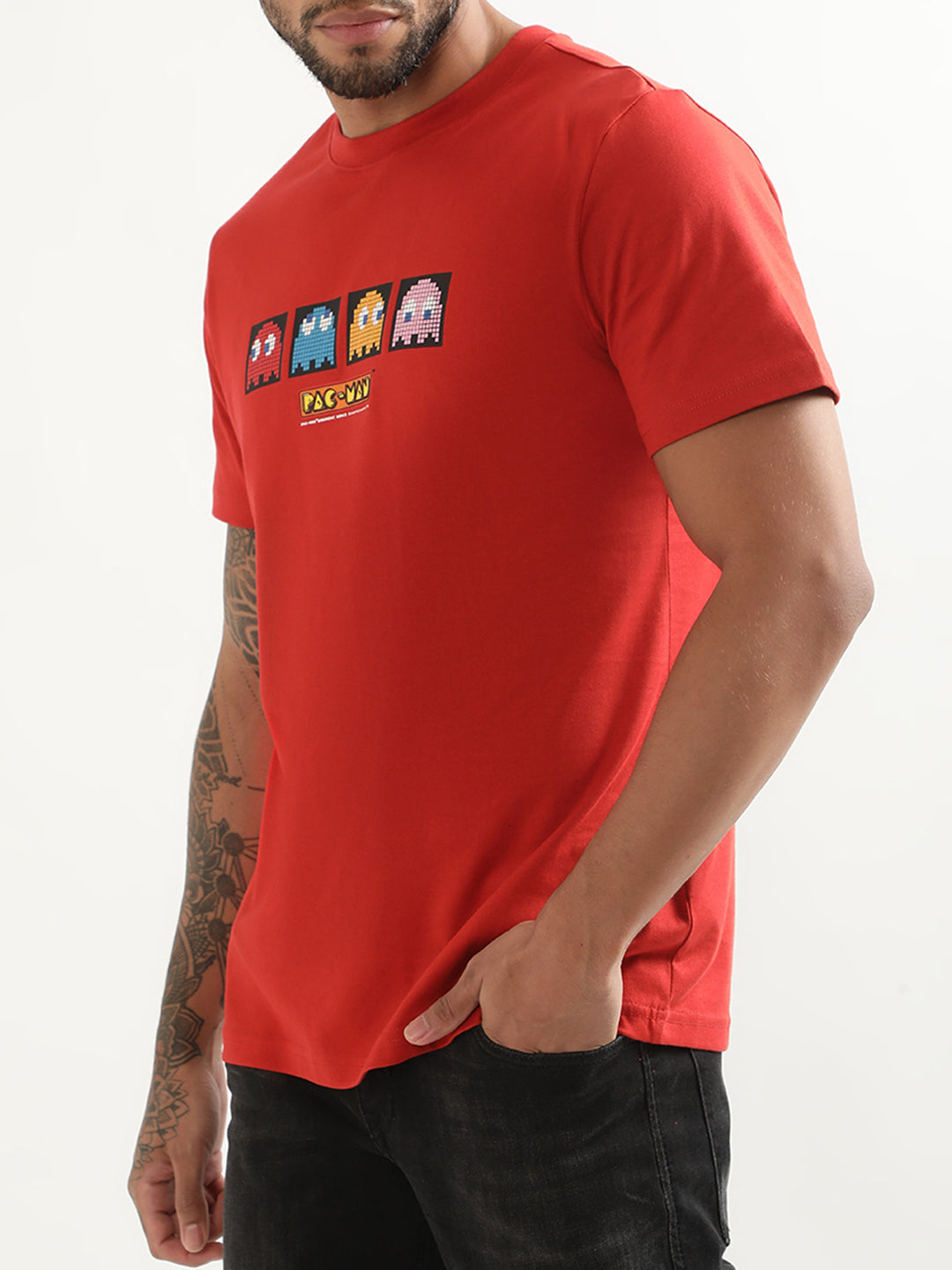 Antony Morato Red Printed Regular Fit T-Shirt