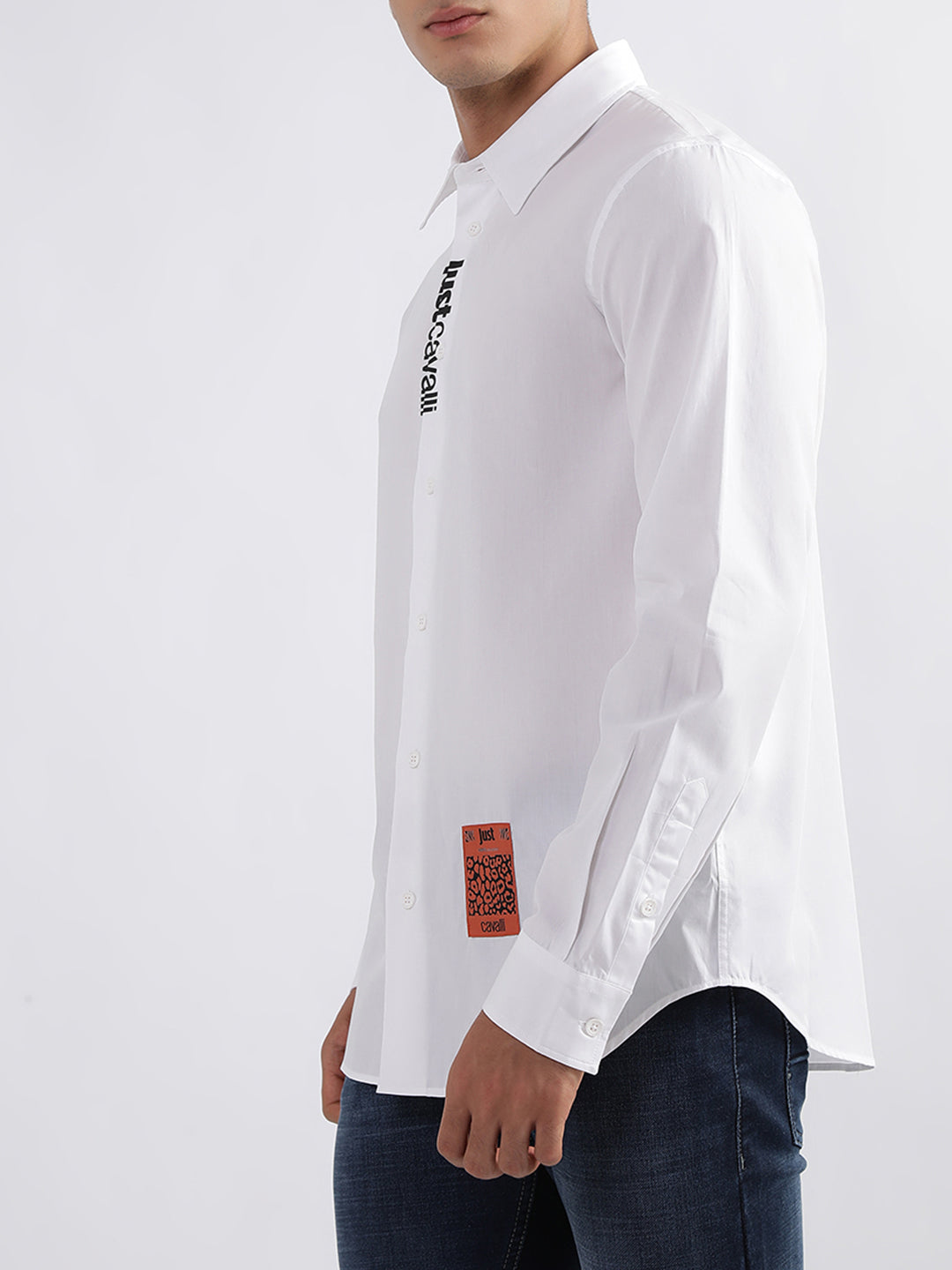 Just Cavalli White Fashion Logo Slim Fit Shirt
