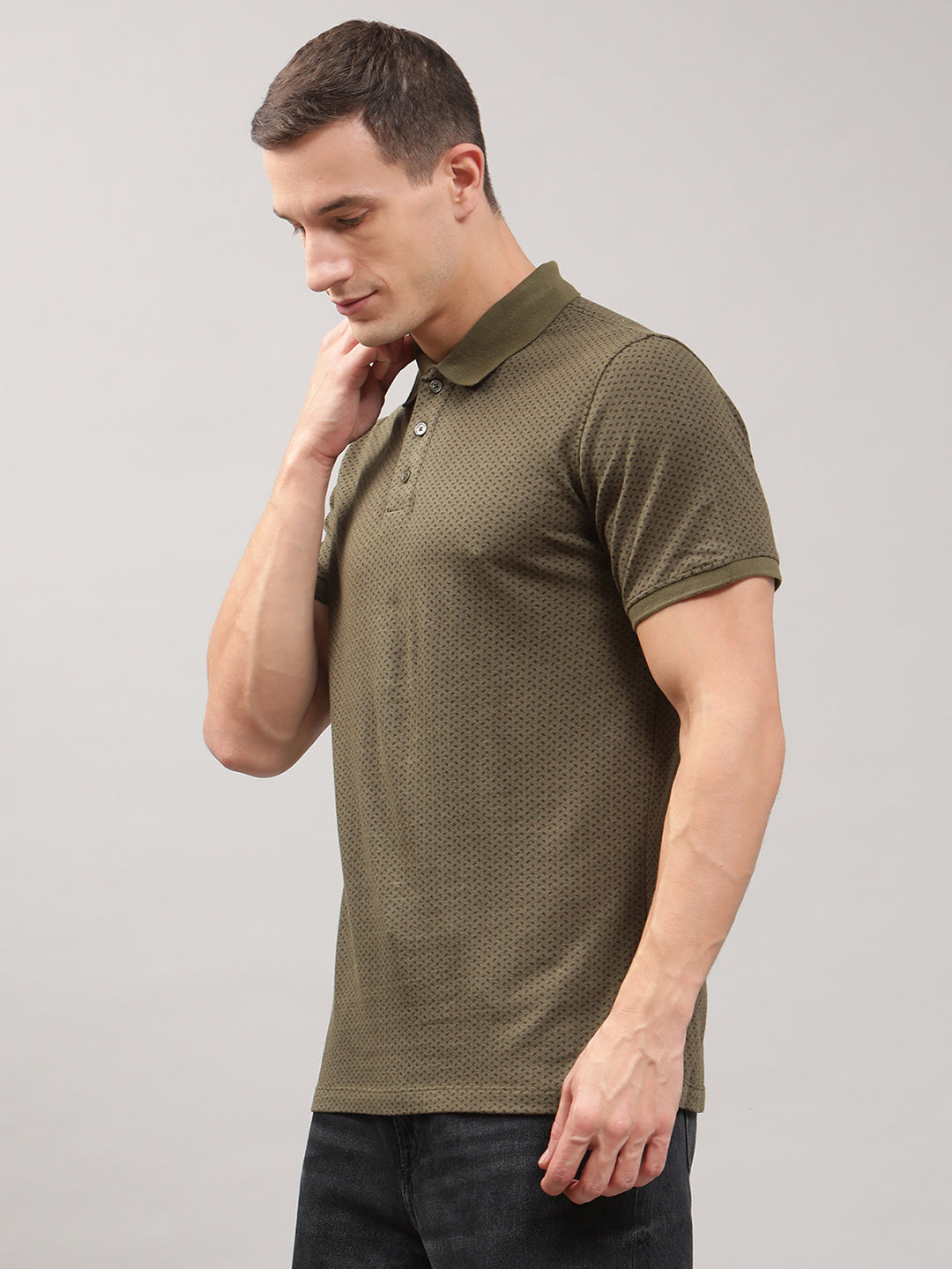Matinique Men Green Solid Polo TShirt