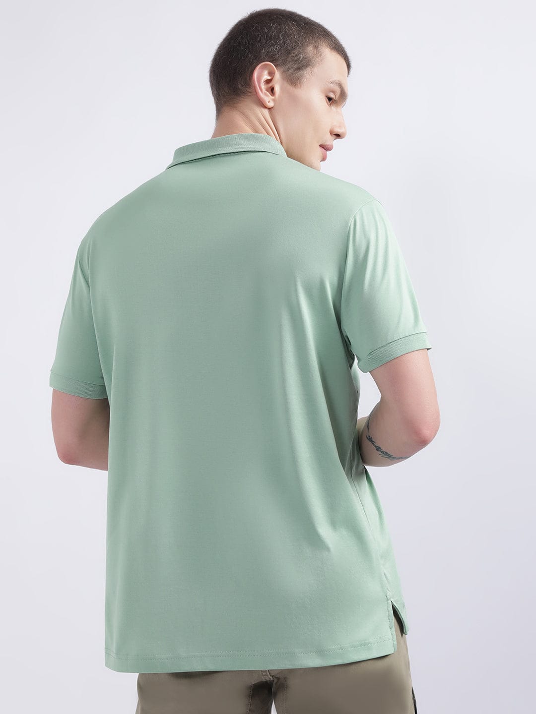Iconic Men Green Polo Tshirt