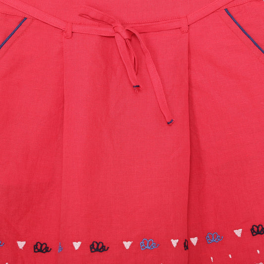 Elle Kids Girls Multi Embroidered Regular Fit Skirt