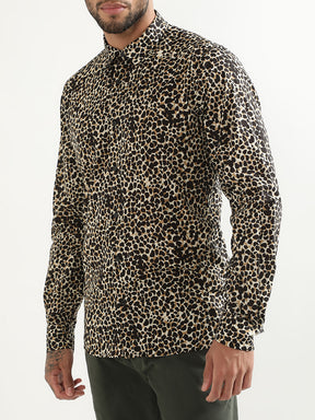 Antony Morato Animal Printed Spread Collar Cotton Casual Shirt
