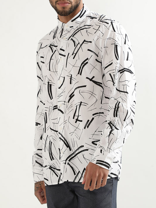 Antony Morato White Printed Regular Fit Shirt