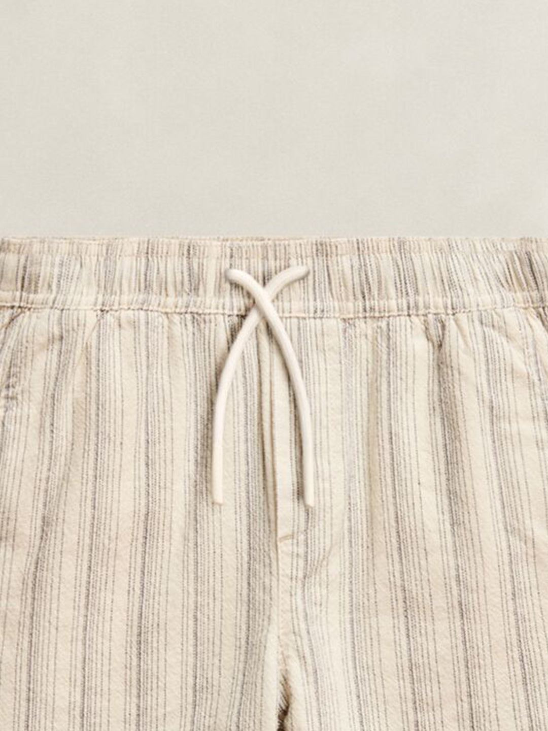 Gant Boys Cream Striped Regular Fit Linen Shorts