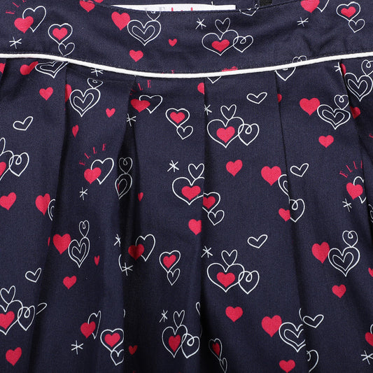 Elle Kids Girls Navy Printed Regular Fit Skirt