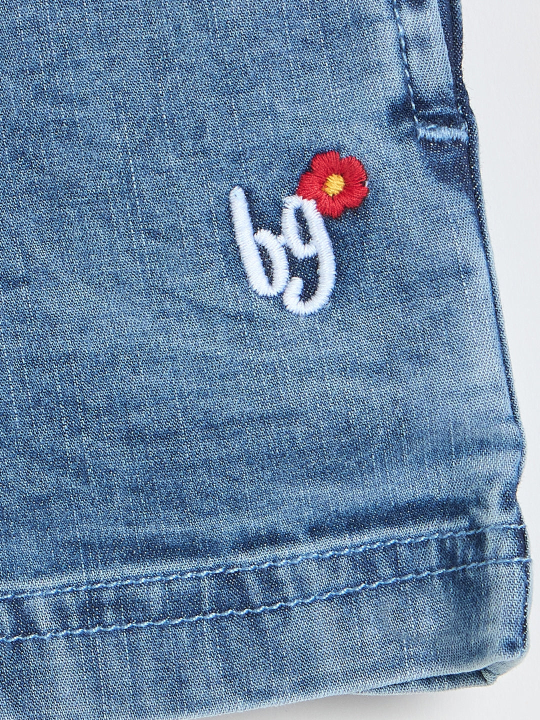 Blue Giraffe Girls Blue Functional Pocket Mini Denim Skort