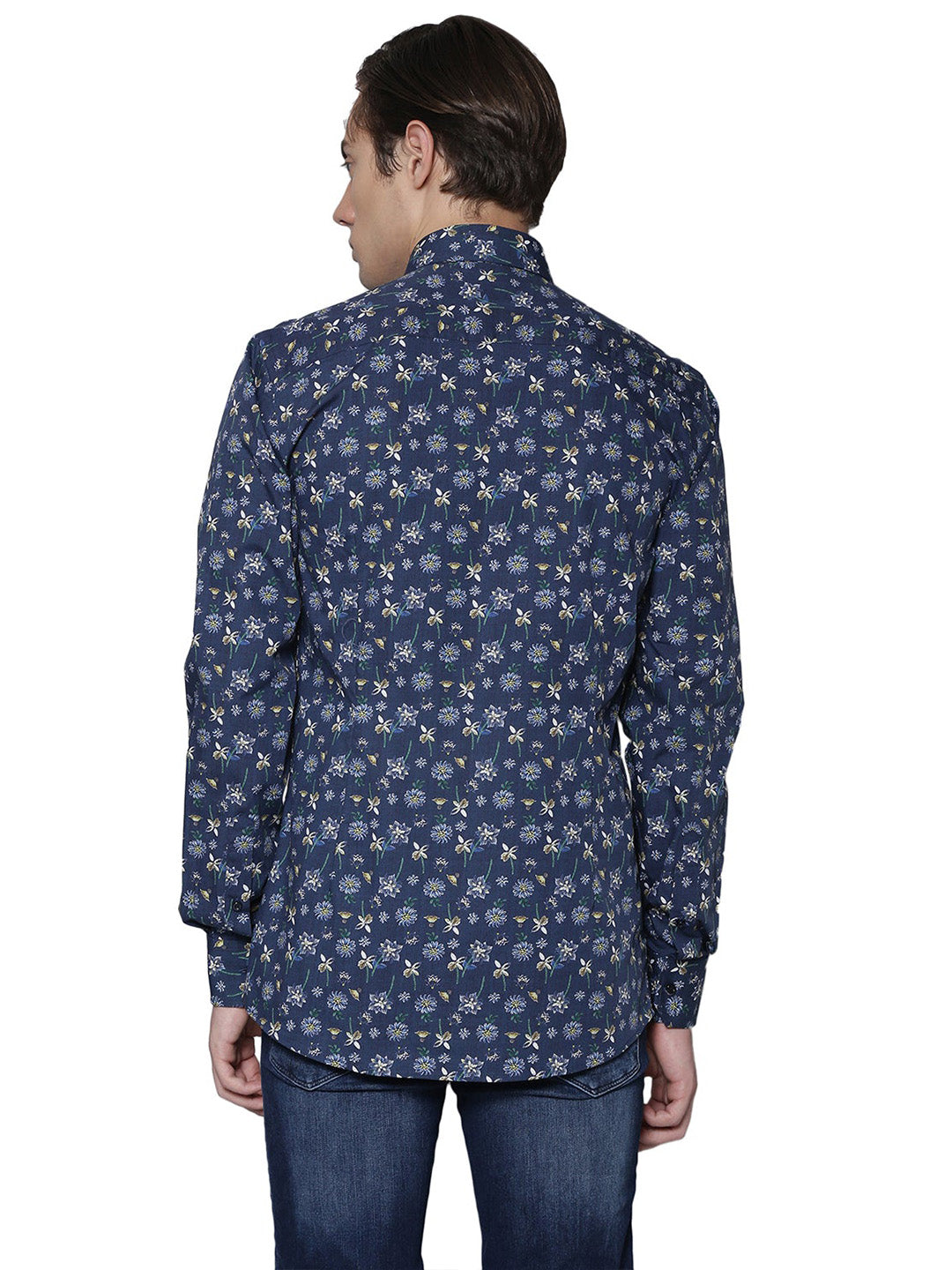Bruun & Stengade Men Blue Printed Collar Shirt